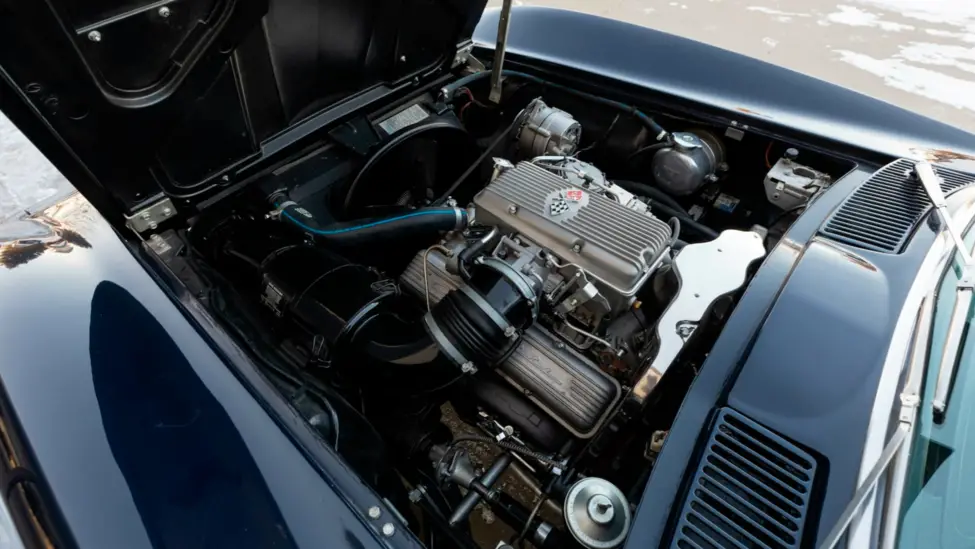 1963 Chevrolet Corvette Split Window Coupe under the hood